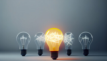 Conceptulal new idea with glowing bubble, Generative AI