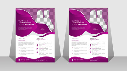 Creative colorful business flyer template design , vector and Editable .