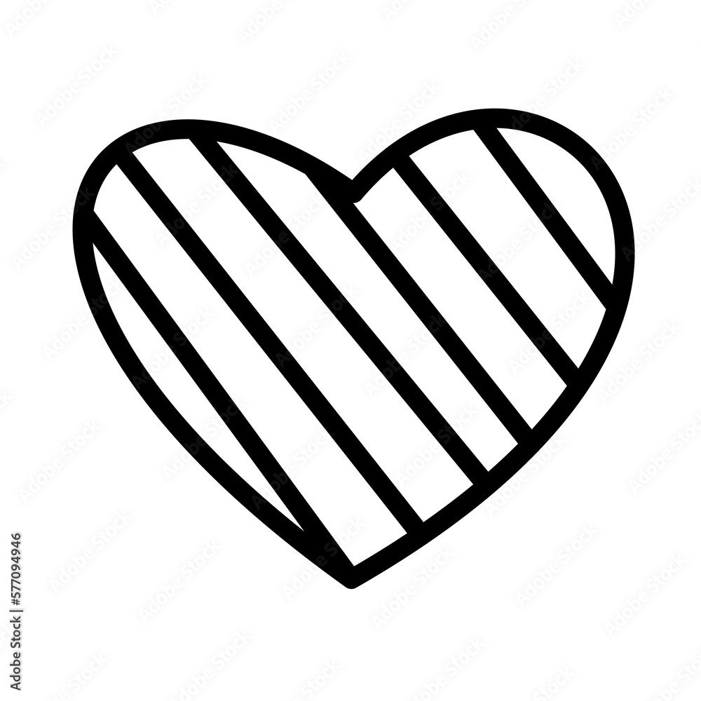 Poster heart shape with stripe line