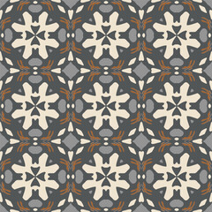 Creative trendy color abstract geometric pattern in white orange gray black, vector seamless, can be used for printing onto fabric, interior, design, textile