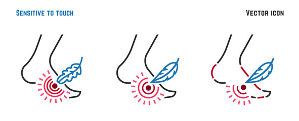 Foot pain type sign. Editable vector illustration
