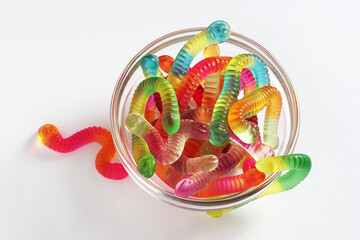 Colorful gummy worms