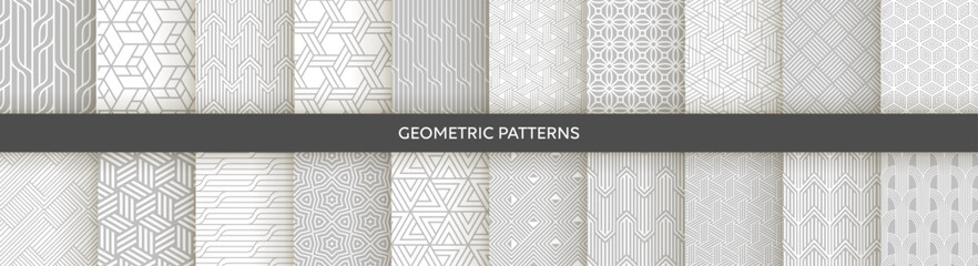 Set of Geometric seamless patterns. Abstract geometric  hexagonal  graphic design print 3d cubes pattern. Seamless  geometric cubes pattern. - 577097755