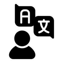 bilingual glyph icon
