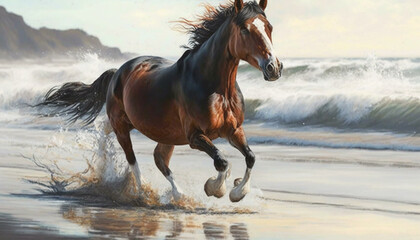 Beyond Reality: AI-Generated Oil Paintings Featuring Majestic Horses