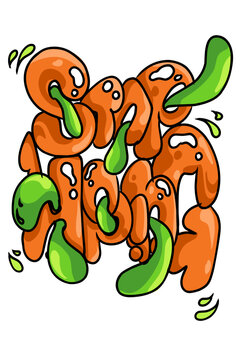 graffiti, with the inscription stop hoping, and doodle art elements, vector illustration,