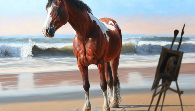 Beyond Reality: AI-Generated Oil Paintings Featuring Majestic Horses