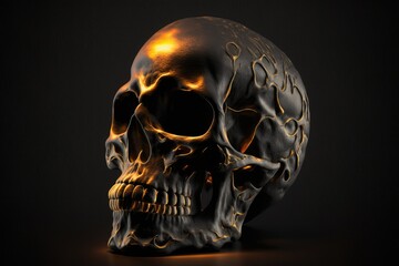 Individual skull isolated on a dark background. Generative AI