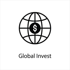 Global Invest icon vector stock