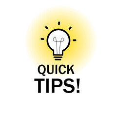 Quick tips icon badge. Helpful tricks speech bubble. Concept of message or label like new knowledge and study practice. Banner design for business and advertising. Vector template.