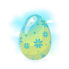Cartoon Easter egg with Ukrainian colors