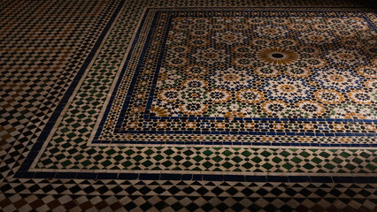 Moroccan tiled floor.