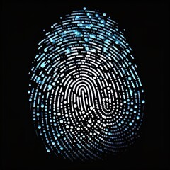 Digital fingerprint security concept, binary digits background	