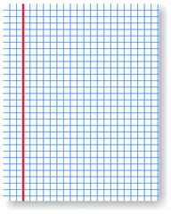 Vector icon with grid notebook paper for concept design. School notebook illustration.