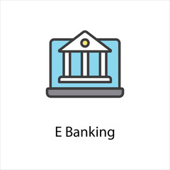 E Banking icon vector stock