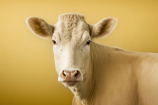 AI image of domestic cow in studio