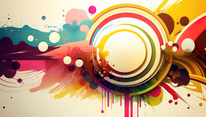 Fototapeta premium abstract colorful summer background with sun, light rays, generative ai