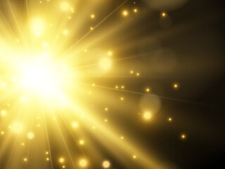 Obraz premium Bright beautiful star.Illustration of a light effect on a transparent background. 