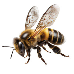 honey bee standing , isolated on transparent background cutout , generative ai