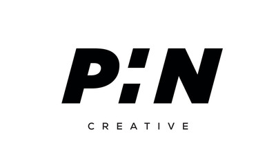PHN letters negative space logo design. creative typography monogram vector