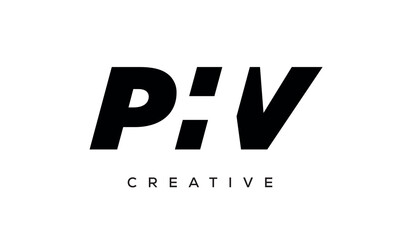 PHC letters negative space logo design. creative typography monogram vector