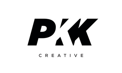 PKK letters negative space logo design. creative typography monogram vector