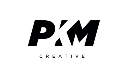 PKM letters negative space logo design. creative typography monogram vector