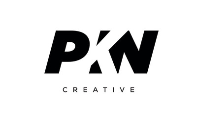 PKN letters negative space logo design. creative typography monogram vector