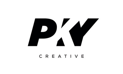PKY letters negative space logo design. creative typography monogram vector