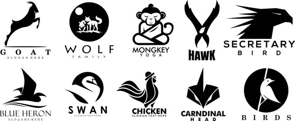 animal logo icon design illustration vector