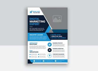 Creative Marketing Agency flyers, corporate flyer design template, creative flyer design, Flyer brochure cover design template in A4 size