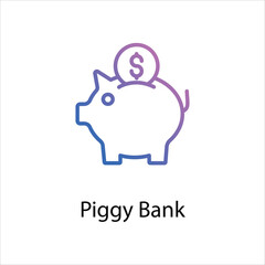 Piggy Bank icon vector stock