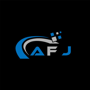 AFJ letter logo design on black background. AFJ creative initials letter logo concept. AFJ letter design. AFJ letter design on black background. AFJ logo vector.

