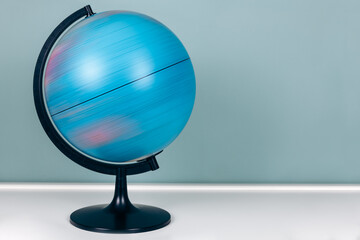 Earth globe planet in movement with copy space