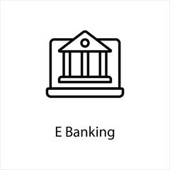 E Banking icon vector stock