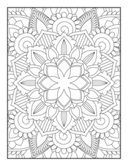 Vector abstract mandala pattern.  Coloring book Lace pattern The tattoo. mandala coloring pages. Adults Mandala Coloring Page for KDP Mandala. Coloring Page. Coloring page mandala background.