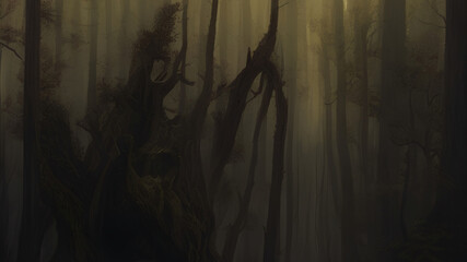 Obraz na płótnie Canvas Old Tree Trunk With Creepy Shape