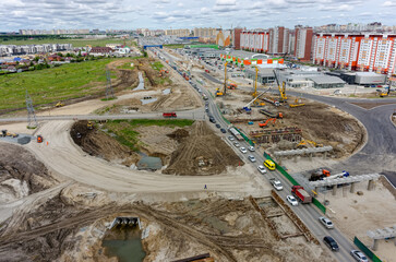 Construction of two-level outcome on bypass road