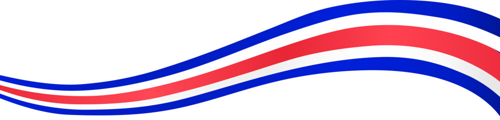 Costa Rica flag wave isolated on png or transparent background