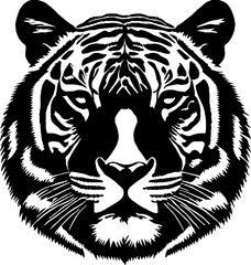 Tiger, black color, vector.