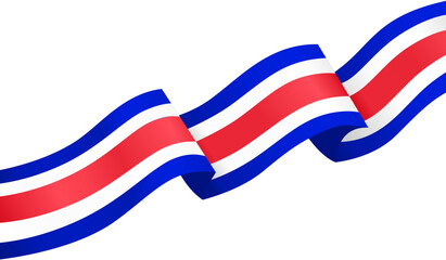 Fototapeta premium Costa Rica flag wave isolated on png or transparent background
