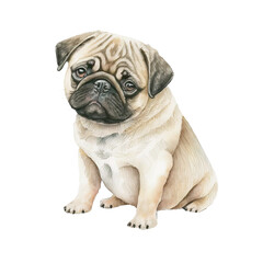 Carlin sitting,  isolated on white