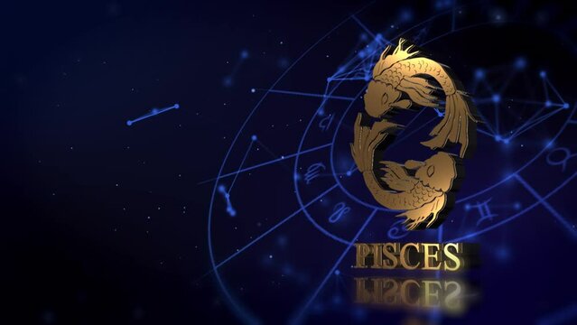golden Pisces Horoscope zodiac background
