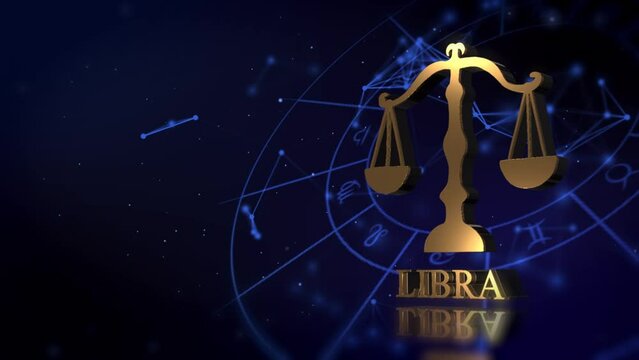 golden Libra Horoscope zodiac background