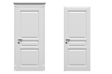 interior doors isolate on a transparent background, interior furniture, 3D illustration, cg render

