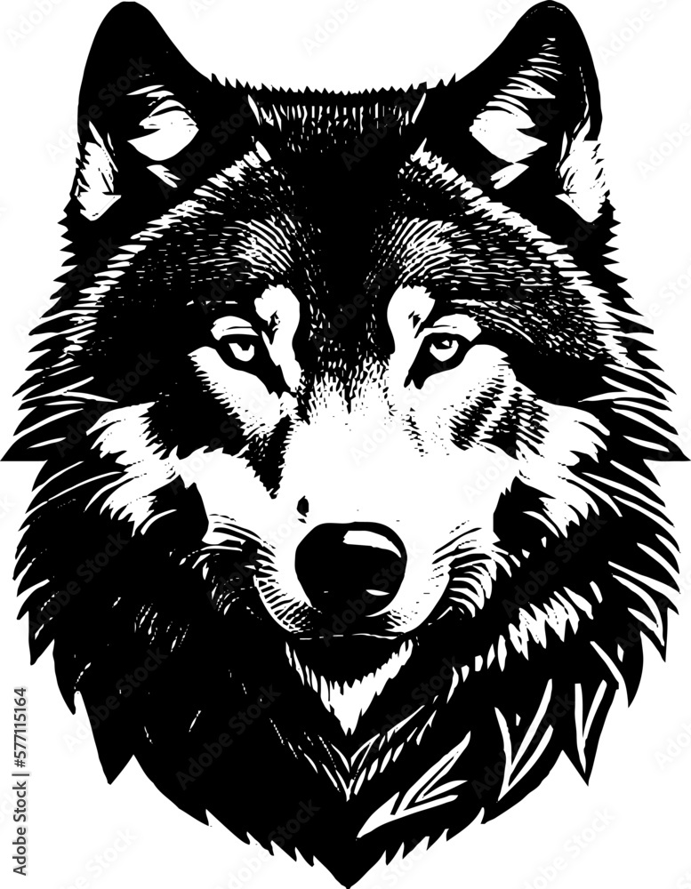 Wall mural wolf, vector.