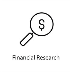 Financial Research icon vector stock