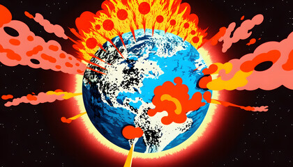 Planet on Fire, concept care of the planet