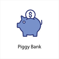 Piggy Bank icon vector stock