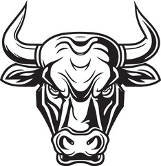 Bull head Vector illustration, on a white background, SVG